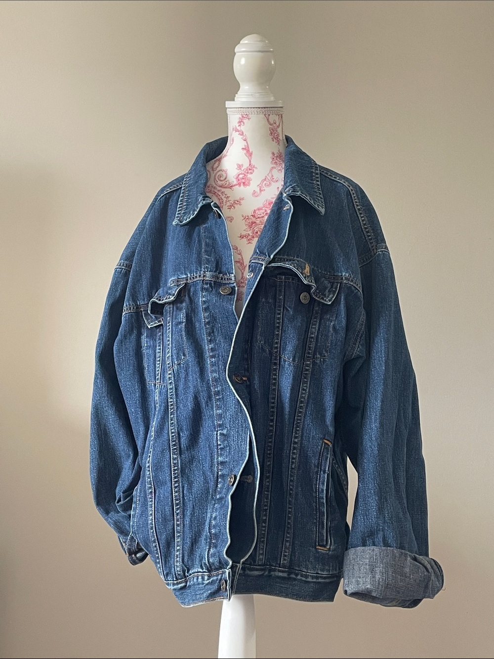 Old Navy Classic Dark Blue Denim Jacket - Oversized Style